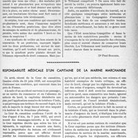 2862 - Page 2725 - Partie professionnelle, Hygiène, Assistance, Mutualité, Intérêts corporatifs, Variétés. Déontologiquement, un médecin pharmacien peut-il exercer simultanément les deux professions ? [Dr Paul Boudin]. Consultation entre confrères au chevet de l’humanisme [G. Lavalée] / Responsabilité médicale d’un capitaine de la marine marchande [Dr Paul Boudin]
