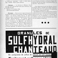2889 - Page 2752-XII - Dernières nouvelles. Hôpitaux d’Oran / Hôpitaux du Mans / Naissance / Nécrologie [Docteurs Louis Carrière, Arthur Ginane, Charles-Octave Guay, Henri Hurtel, Le Merle de la Fontenelle, Latreille, Pierre Lhoste, Emile-Clément Martin, Ringersen, Sartre, Louis Thubert, Maurice Coville, Eugène Deumier, Alain Guénolé, Marius Mozer, Poujol, Arthur Radenac, André Riche, Eugène Roy, Pertat, Couécou]