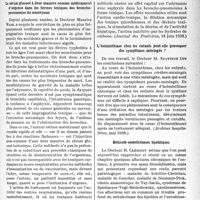 2906 - Page 2769 - Partie scientifique. L'actualité scientifique. La Presse. Le sérum glucosé à dose massive comme médicament d’urgence dans les formes toxiques des broncho-pneumonies du nourrisson [(Journal des Praticiens, 18 juin 1938)] / L’helminthiase chez les enfants peut-elle provoquer des symptômes méningés ? [(Archives hospitalières, mai 1938)] / Réticulo-endothélioses lipoïdiques [(Revue de médecine, avril 1938)]