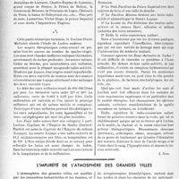 2929 - Page 2792 - Partie professionnelle, Hygiène, Assistance, Mutualité, Intérêts corporatifs, Variétés. L’actualité professionnelle. Hydrologie [J. Noir]. Étude sur vingt-six cas d’hémopathies du benzol [(Liège Médical, 3 juillet 1938)] / L’impureté de l’atmosphère des grandes villes
