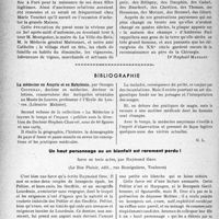 3001 - Page 2862 - Partie professionnelle, Hygiène, Assistance, Mutualité, Intérêts corporatifs, Variétés. La maison des champs d’Ambroise Paré. Le Salon de l’Automobile (Suite) / Bibliographie. La médecine en Assyrie et en Babylonie, par Georges Coutenau. (Librairie Maloine) / Un haut personnage ou un bienfait est rarement perdu ! par Raymond Groc (Le Bon Plaisir, édit, Toulouse)