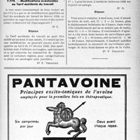 3004 - Page LIX-2865 - Correspondance. Application des tarifs d'honoraires. a) Accidents du travail. Modifications éventuelles au Tarif accidents du travail / Visite de nuit avec surveillance prolongée