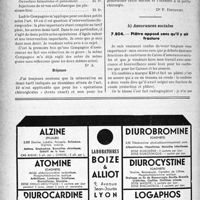 3005 - Page 2866-LX - Correspondance. Application des tarifs d'honoraires. a) Accidents du travail. La minoration de 50% indiquée art. 10 alinéa 2 / b) Assurances sociales. Plâtre apposé sans qu'il y ait fracture