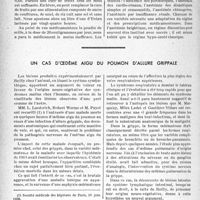 3039 - Page 2898 - Partie scientifique. Travaux originaux. Traitement de quelques « azotémies moyennes », par Maurice Dérot / Un cas d’oedème aigu du poumon d’allure grippale