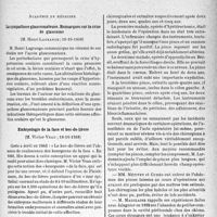 3044 - Page 2903 - Partie scientifique. L'actualité scientifique. Les Sociétés Savantes. Paris. Académie de médecine. Lasympathose glaucomateuse. Remarques sur la crise de glaucome, 18-10-1938 / Embryologie de la face et bec-de-lièvre, 18-10-1938 / Académie de chirurgie. Pinces hémostatiques laissées dans l’abdomen., 12-10-1938