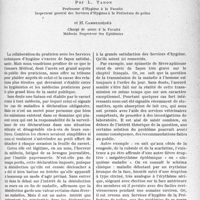 3048 - Page 2907 - Partie professionnelle, Hygiène, Assistance, Mutualité, Intérêts corporatifs, Variétés. De la collaboration du médecin praticien avec les services d’hygiène, par L. Tanon, et H. Cambessédès