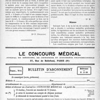 3068 - Page XLIII-2927 - Correspondance. Application des tarifs d'honoraires. Assurances sociales. Comment compter le K, en cas d'interventions multiples effectuées en une même séance [Dr F. Decourt] / Accidents et maladies professionnelles. Conditions d’application de la loi sur les maladies professionnelles