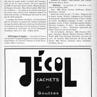 3146 - Page IX-3001 - Dernières nouvelles. Hôpitaux de Lyon / Société scientifique d’hygiène alimentaire / XXVe Congrès d’hygiène / Hôpitaux de Nancy / Externat
