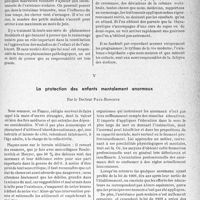 3188 - Page 3043 - Partie professionnelle, Hygiène, Assistance, Mutualité, Intérêts corporatifs, Variétés. Comité national de l’enfance. Questions scolaires. IV, Le surmenage scolaire / V, La protection des enfants mentalement anormaux