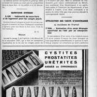 3200 - Page LXIII-3055 - Correspondance. Questions médico-militaires. Proposition pour la Légion d'honneur / Questions diverses. Indemnité de nourriture et de logement pour les congés payés / Application des tarifs d’honoraires. Accidents du Travail. Extraction d'un corps étranger superficiel de l’oeil par un omnipraticien