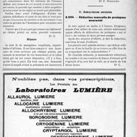 3202 - Page LXV-3057 - Correspondance. Application des tarifs d’honoraires. Accidents du Travail. Demande d’envoi d’acquit avant paiement par une Compagnie d’assurances / Assurances sociales. Réduction manuelle de prolapsus anorectal [Dr F. Decourt]