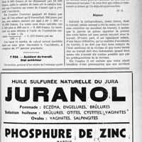 3206 - Page LXIX-3061 - Correspondance. Accidents. Calcul de la rente d’un accidenté du travail / Accident du travail. État antérieur