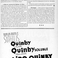 3214 - Page IX-3069 - Dernières nouvelles. Légion d’honneur / Société de pathologie comparée / L’Hôtel de l’internat des hôpitaux de Paris / Ministère de la Marine marchande / Nécrologie [Joseph Domec, Georges Chandebois, Jean Couturier, Maurice Fonce, Gondre, françaisois Lagrée, Jules Poncin, Félix Regnault, Joseph Revel, Jacques de Massary, Georges Bourgeois]