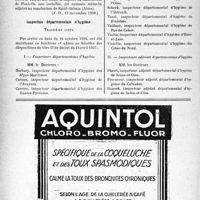 3215 - Page 3070-X - A travers l’officiel. Sanatoriums publics / Inspection départementale d’hygiène