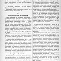 3229 - Page 3084 - Partie scientifique. Travaux originaux. Notes sur la vitamine A d'après de récents travaux américains, par le Docteur J. Langle. Que faire au cas d’une grossesse compliquée de fibrome ?, d’après le Professeur agrégé Lantuéjoul. Néanmoins il y a des indications formelles d’intervenir, même au cours du travail ou des suites de couches. Mise en réserve de la vitamine A / Absorption de la vitamine A / Lait, vitamine A et nouveau-né