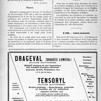 3271 - Page 3126-LXX - Correspondance. Questions diverses. Droit d’une domestique à un congé payé / Conditions du droit à l'Ordre de la Santé publique