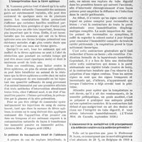 3302 - Page 3157 - Partie scientifique. L'actualité scientifique. La Presse. L’hémoprévention dans la fièvre aphteuse [(Archives Méd. d’Angers, août 1938)] / Le problème du traumatisme fermé de l’abdomen [(L’Union Méd. du Canada, septembre 1938)] / L’abaissement de la mortalité est-il du principalement à la médecine curative ou à la médecine préventive ? [(Bruxelles-Médical, 18 septembre 1938)]