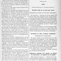 3306 - Page 3161 - Partie scientifique. L'actualité scientifique. Les Sociétés Savantes. Paris. Société français de cardiologie. Sur l’action thérapeutique de l’adénosine, (17 juillet 1938, Royal) / Lille. Société médicale et anatomie-clinique. Résection totale de la vessie pour cancer / Diverticule du côlon, technique radiologique / Oblitération artérielle d’un membre au décours de la pneumonie ; ses rapports avec la syphilis