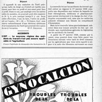 3334 - Page LXV-3189 - Correspondance. Application du tarif des accidents du travail. Radio de doigt face et profil / Accidents. Le nouveau régime des accidents du travail n'est pas encore applicable à l’agriculture