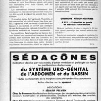 3403 - Page 3258-LXVI - Correspondance. Assurances sociales. Etablissement d’une convention entre une Caisse et une clinique privée / Questions médico-militaires. Promotion au grade de médecin commandant