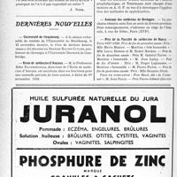 3413 - Page 3268-VIII - L’obligation légale de la vaccination antidiphtérique par l'anatoxine / Dernières nouvelles. Université de Strasbourg / École de médecine d’Amiens / Missions médicales en Afrique équatoriale et en Afrique occidentale français / Amicale des médecins de Bretagne / Prix de la Faculté de médecine de Nancy
