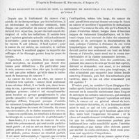 3432 - Page 3287 - Partie scientifique. La clinique au gout du jour. l’association radio-chirurgicale dans le traitement des cancers du sein et du col utérin, d’après le Professeur H. Fruchaud. Dans beaucoup de cancers du sein, la chirurgie ne serait-elle pas plus néfaste qu'utile?