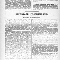 3451 - Page 3306 - Partie professionnelle, Hygiène, Assistance, Mutualité, Intérêts corporatifs, Variétés. Faculté de médecine de paris. Enseignement et actes de la Faculté / Reportage professionnel. Nouvelles et Informations. Congrès de la diurèse