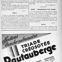 3460 - Page LIX-3315 - Correspondance. Application des tarifs d'honoraires. Assurances sociales. Frais de déplacement du médecin en cas d’accouchement / Accouchement avec forceps
