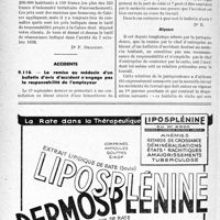 3461 - Page 3316-LX - Correspondance. Application des tarifs d'honoraires. Assurances sociales. Accouchement avec forceps / Accidents. La remise au médecin d'un bulletin d’avis d’accident n’engage pas la responsabilité de l’employeur