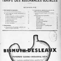 3464 - Page 1 - Supplément mensuel. Documentation professionnelle permanente du médecin praticien. Tarifs des assurances sociales / Sommaire