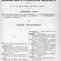 3532 - Page 3319 - Table des matières. Année 1938. I, Partie Scientifique