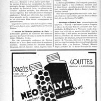 0009 - Page 6-VIII - Dernières nouvelles. Mâcon / Institut Pasteur / Amicale des Médecins Parisiens de Paris / Hommage au Docteur Bozo