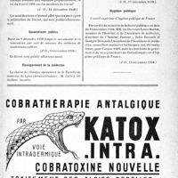 0012 - Page XI-9 - A travers l’officiel. Maladies professionnelles / Sanatoriums publics / Enseignement de la médecine / Hygiène publique