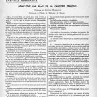 0018 - Page 15 - Partie scientifique. Travaux originaux. Hémiplégie par plaie de la carotide primitive, Clinique du Docteur Hardouin