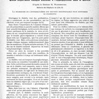 0026 - Page 23 - Partie scientifique. Travaux originaux. La clinique au goût du jour. Quelle importance clinique attribuer à l’hyperglycémie dans le diabète, d’après le Docteur H. Warembourg. La recherche de l’hyperglycémie est souvent indispensable pour confirmer le diagnostic