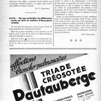 0057 - Page 54-LX - Correspondance. Application des tarifs d’honoraires. b) Assurances sociales. Encore les interventions multiples concomitantes. Réponse à deux confrères sur ce même sujet / Ne pas confondre les différentes sortes de tarif en matière d’Assurances sociales