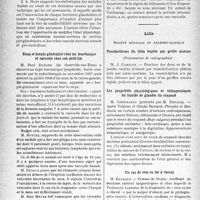 0091 - Page 88 - Partie scientifique. L’actualité scientifique. Les Sociétés Savantes. Paris. Société médico-chirurgicale des hôpitaux libres, Séance du 4 octobre 1938. La radiothérapie nerveuse en endocrinologie / Zona et herpès généralisé chez un leucémique et Varicelle chez sort petit-fils / Lille. Société médicale et anatomie-Clinique. Pseudarthrose du tibia traitée par greffe osseuse / Les propriétés physiologiques et thérapeutiques du liquide de glandes du crapaud / Un cas de rein en fer à cheval