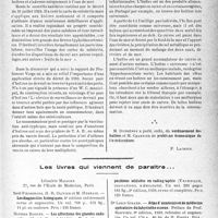 0094 - Page 91 - Partie scientifique. L’actualité scientifique. Les Congrès. Réunion annuelle de la société de pathologie comparée, (Paris, 13 décembre 1938). La question des huîtres et des coquillages. Les maladies provoquées chez l’homme par la consommation des huîtres, des moules, des coquillages, Rapport de M. le Professeur Verge [P. Lacroix] / Les livres qui viennent de paraître...