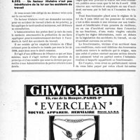 0193 - Page 190-LXVIII - Correspondance. Accidents du travail. Rechute d'un accident du travail / Un facteur titulaire n’est pas bénéficiaire de la loi sur les accidents du travail