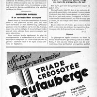 0194 - Page LXIX-191 - Correspondance. Accidents du travail. Un facteur titulaire n’est pas bénéficiaire de la loi sur les accidents du travail / Questions diverses. A un correspondant anonyme / Faculté de donner congé en cours de prorogation de bail
