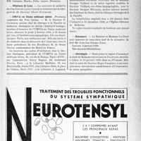 0204 - Page XI-201 - Dernières nouvelles. Hôpitaux de Bordeaux / Hôpitaux de Lyon / UMFla ou Union médicale latine / Mariage / Naissance / Nécrologie [Madame veuve Lucien Dauptain]