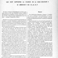 0234 - Page 231 - Partie professionnelle. Bulletin de l'Actualité. Familles nombreuses et accouchements à prix réduits. Qui doit supporter la charge de la demi-gratuité ? Le médecin ? Ou l'A. M. G. ?