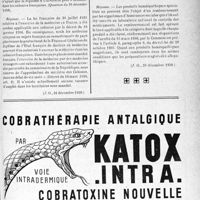 0252 - Page LIX-249 - A travers l’officiel. Réponses des ministres aux questions des parlementaires. Les médecins diplômés d’Université ne peuvent s’installer dans les Colonies français / Remboursement aux assurés sociaux des médicaments homéopathiques