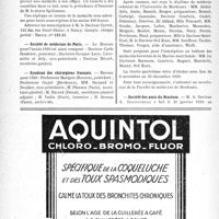 0269 - Page 266-VIII - Dernières nouvelles. Médaille du Professeur Froelich / Société de médecine de Paris / Syndicat des chirurgiens français / Faculté de médecine de Bordeaux / Société des amis du Muséum