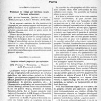 0287 - Page 284 - Partie scientifique. L’actualité scientifique. Les Sociétés Savantes. Paris. Académie de médecine. Traitement du vitiligo par injections locales d’hormone mélanophore, (20-12-1938) / Académie de chirurgie. Gangrène cutanée progressive post-opératoire, (9-11-1938)