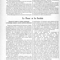 0299 - Page 296 - Partie professionnelle. L’actualité professionnelle. Sur la silicose. Circulaire du Ministre des Travaux publics concernant la silicose (1er septembre 1938) / La Presse et les sociétés. Fracture de jambe et embolie pulmonaire à séméiologie atypique (pseudo-syndrome abdominal) [(Annales de médecine légale, octobre 1938.)]