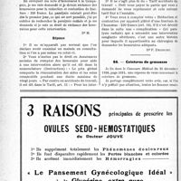 0305 - Page 302-XXVIII - Correspondance. Application des tarifs d’honoraires. b) Accidents du Travail et Assurances sociales. 1° Rémunération de l'aide chirurgical ; 2° Représentation en expertise ; 3° Complications après réduction effectuée normalement / Ceintures de grossesse