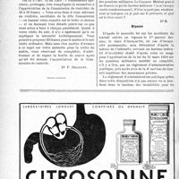 0309 - Page 304-XXXII - Correspondance. Application des tarifs d’honoraires. c) Pensionnés de guerre. Pansements compliqués / Accidents. Barèmes d’invalidité applicables aux accidents du travail