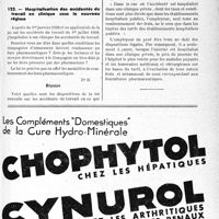 0310 - Page XXXIII-305 - Correspondance. Accidents. Barèmes d’invalidité applicables aux accidents du travail / Hôspitalisation des accidentés du travail en clinique sous le nouveau régime