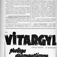 0317 - Page 312-VIII - Dernières nouvelles. Société français de transfusion sanguine / Médaille du Professeur Georges Étienne / Journées de la Société français de photobiologie et d’héliothérapie à Hyères / Croisière « Bruxelles-Médical »